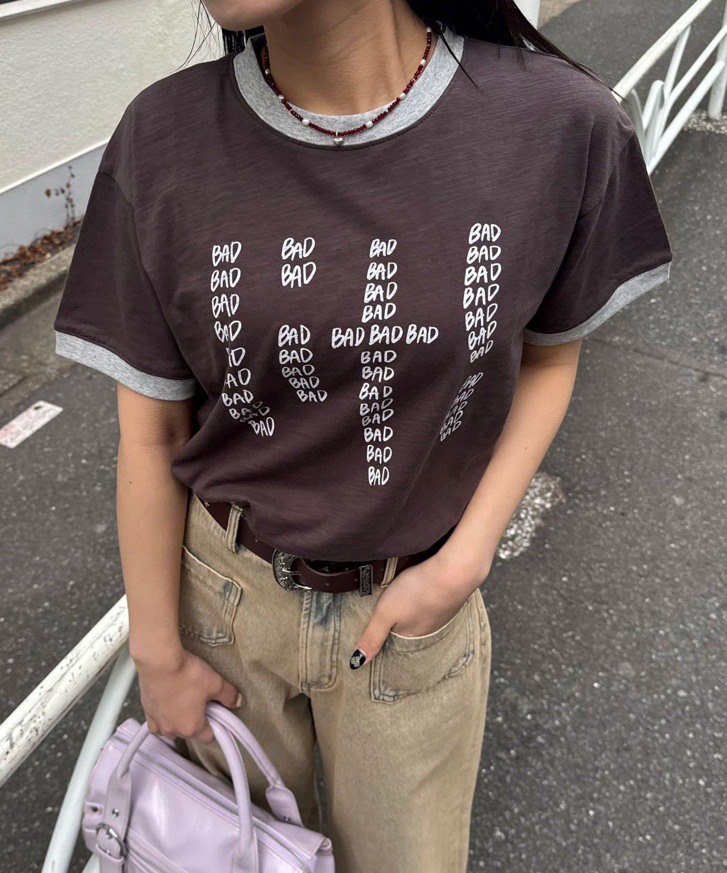印花撞色領Logo T恤