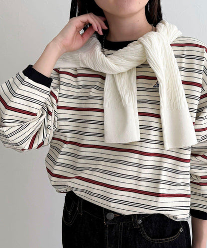 GEVACO/ゲバコ 條紋平紋基礎款長袖T恤