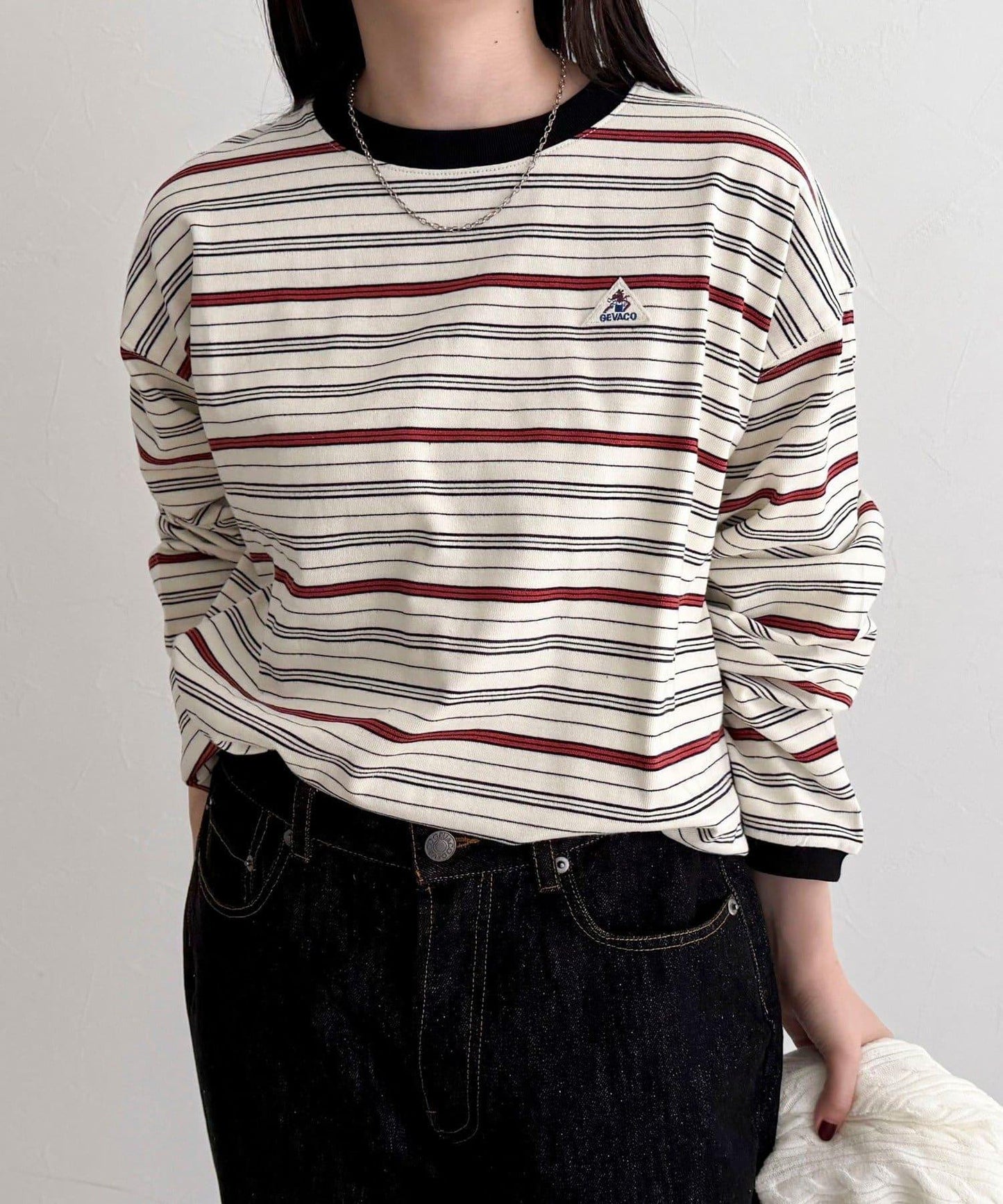 GEVACO/ゲバコ 條紋平紋基礎款長袖T恤