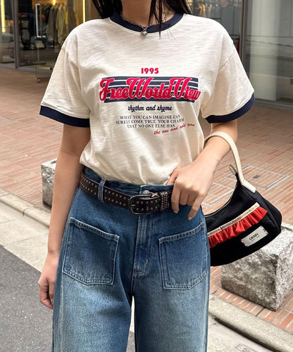 印花撞色領Logo T恤