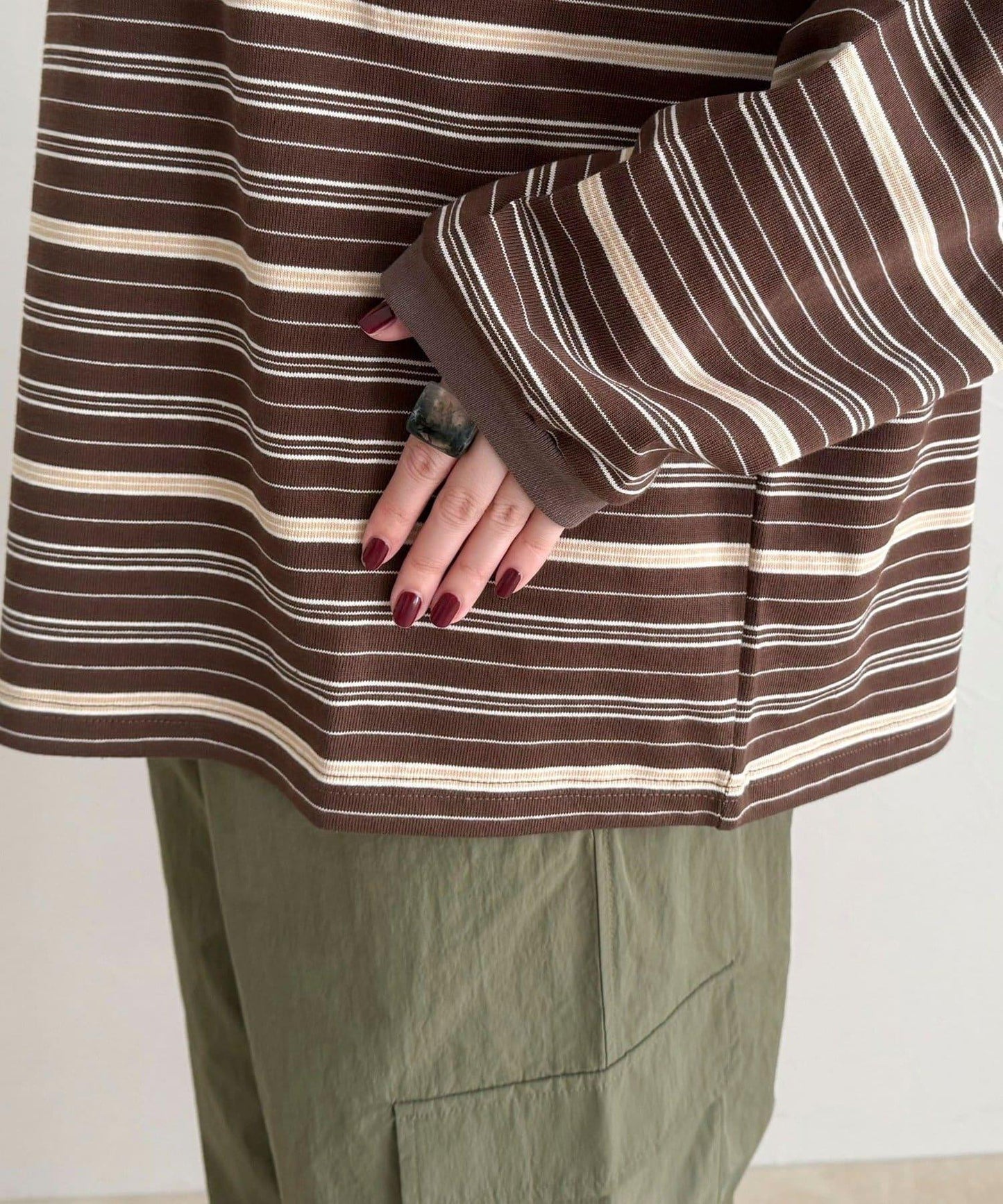 GEVACO/ゲバコ 條紋平紋基礎款長袖T恤