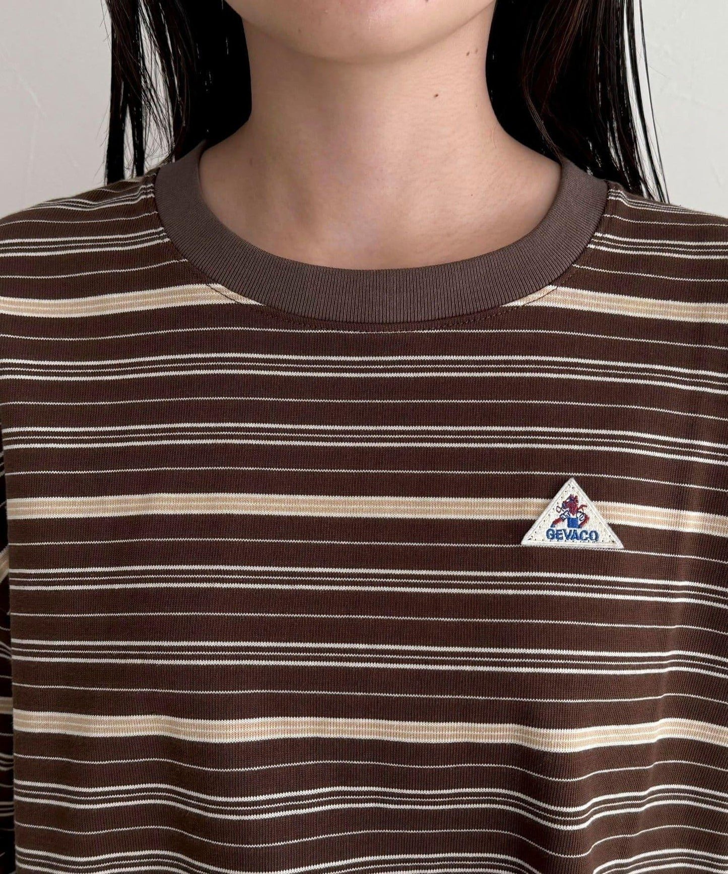 GEVACO/ゲバコ 條紋平紋基礎款長袖T恤