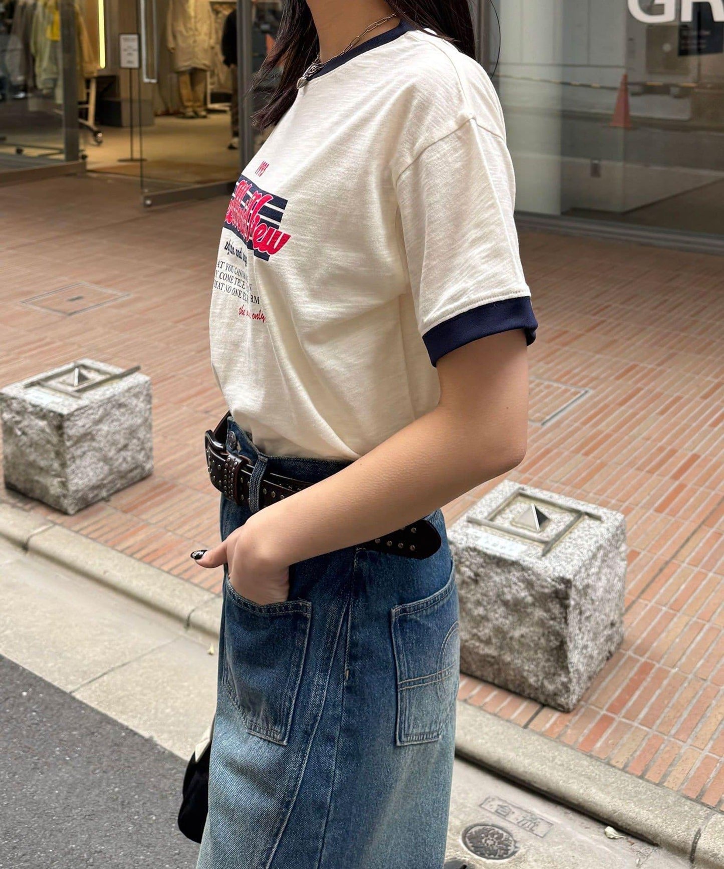 印花撞色領Logo T恤