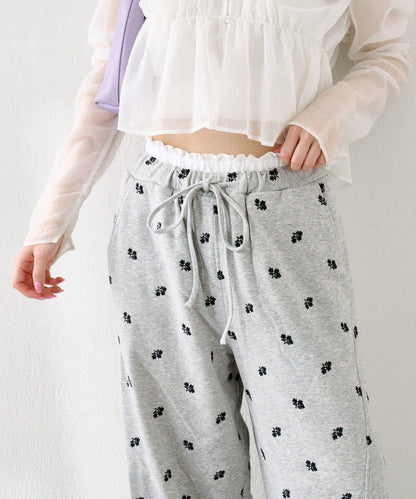 花朵刺繡 衛衣面料 衛褲