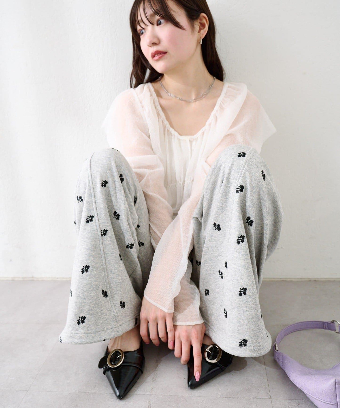 花朵刺繡 衛衣面料 衛褲