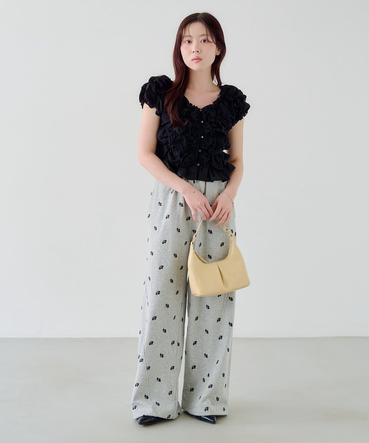 花朵刺繡 衛衣面料 衛褲