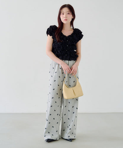花朵刺繡 衛衣面料 衛褲