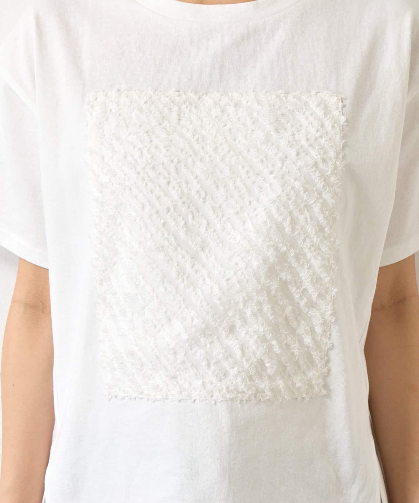 剪花提花拼接上衣