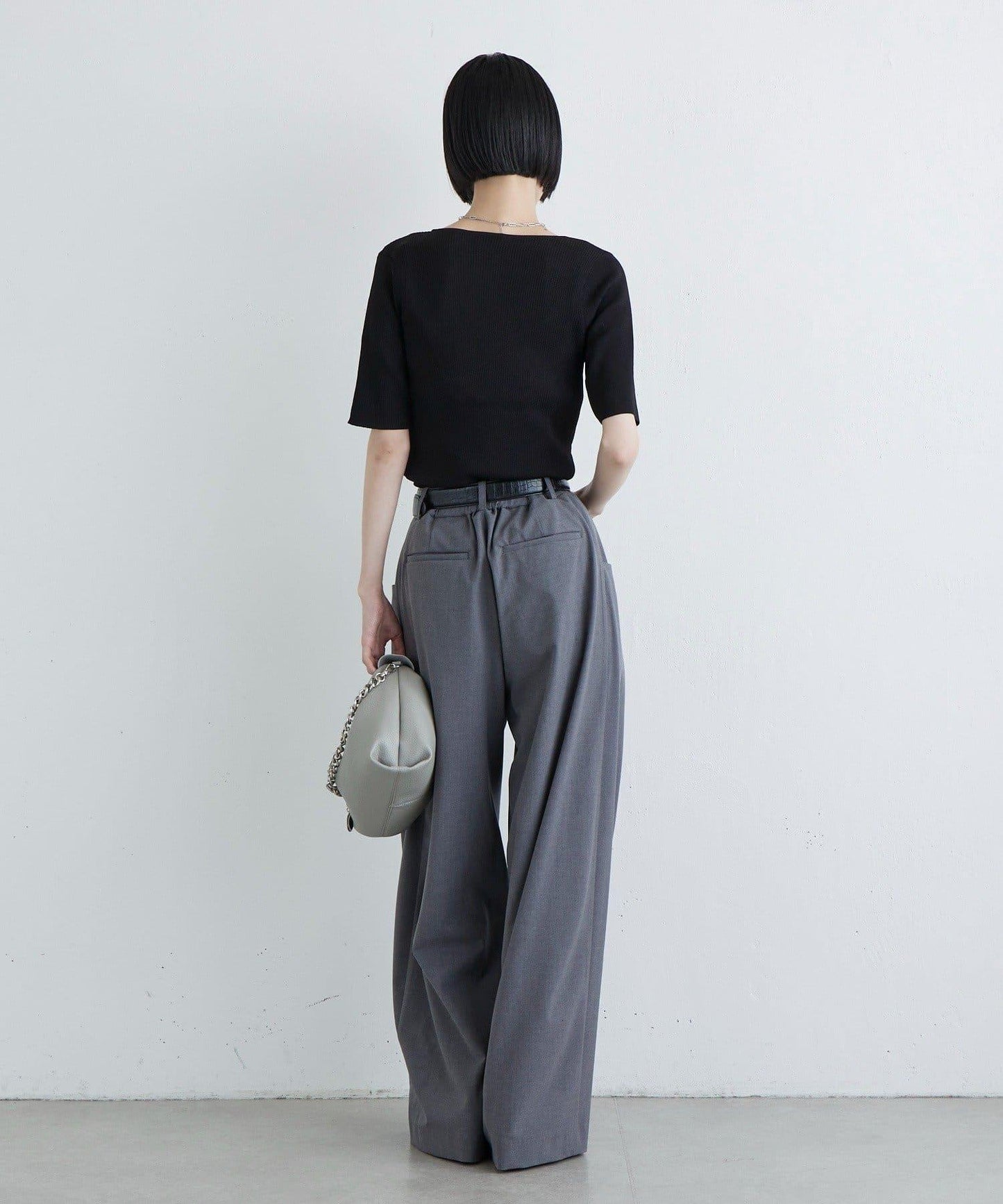 層次感短袖針織套頭衫