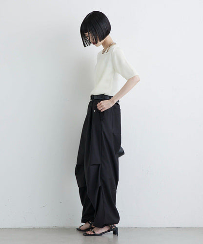 層次感短袖針織套頭衫