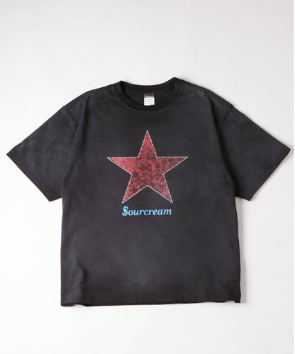 UNISEX Sourcream 水鑽星星圖案 T恤