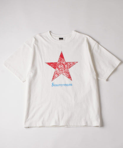 UNISEX Sourcream 水鑽星星圖案 T恤