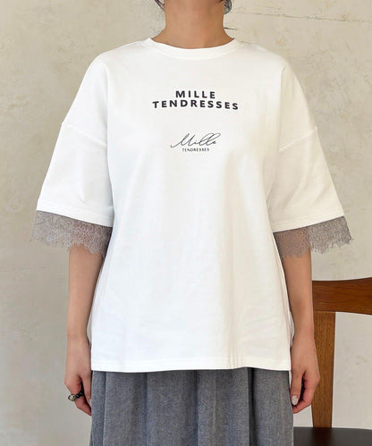 蕾絲袖設計 TEE T恤