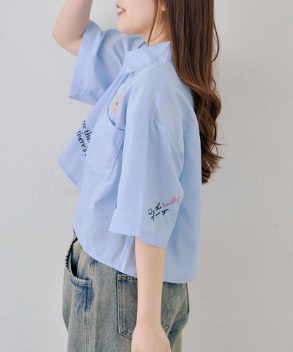 刺繡設計 短款 女式襯衫（OUTLET限定）