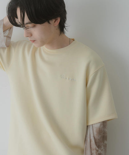 接觸涼感速幹 刺繡空氣層羅馬布 短袖T恤（部分色）