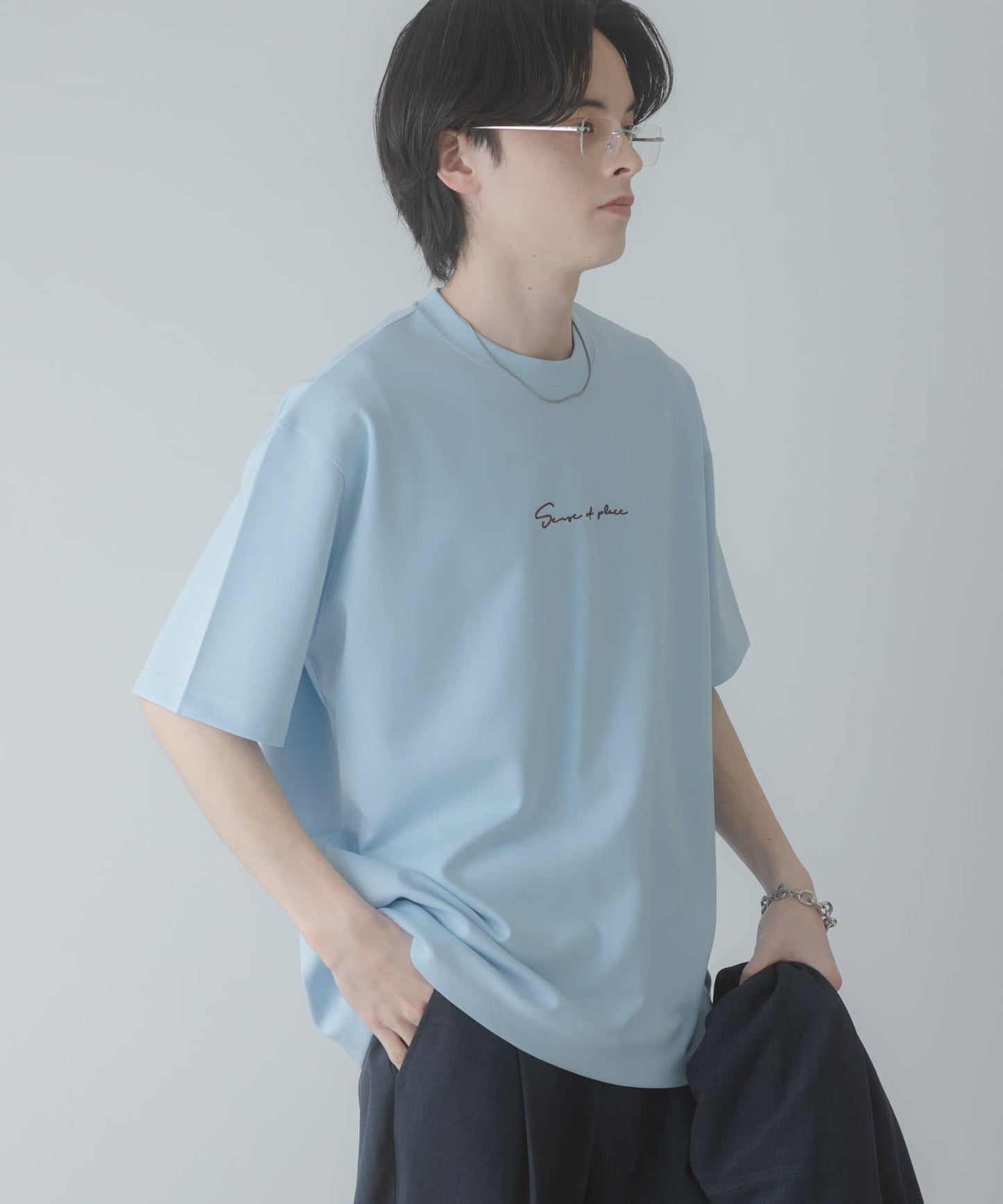 刺繡設計 雙面針織 短袖T恤（部分配色）
