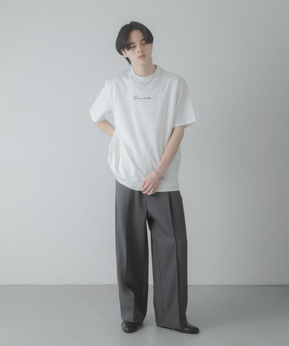 刺繡設計 雙面針織 短袖T恤（部分配色）