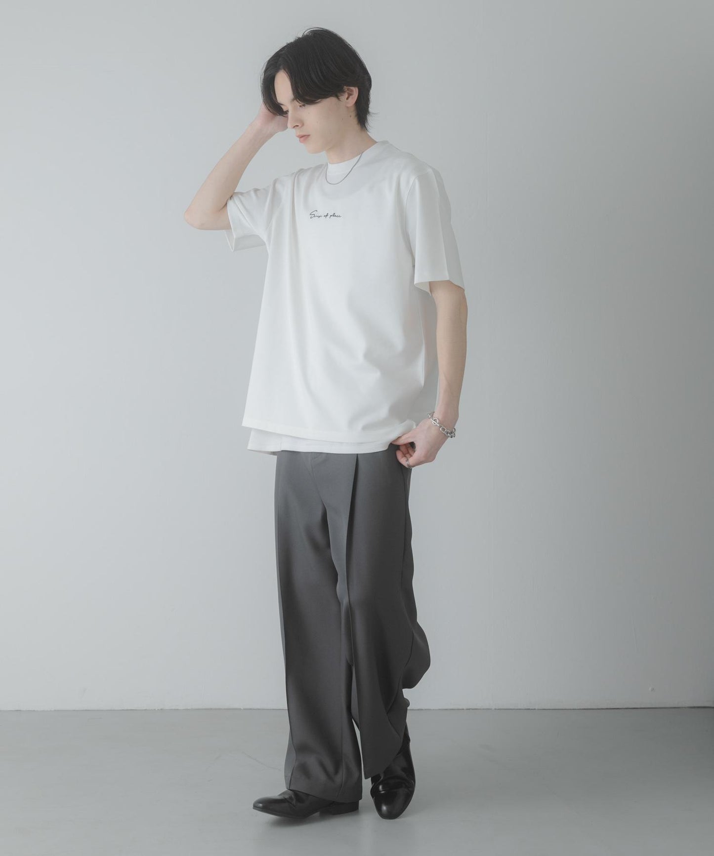 刺繡設計 雙面針織 短袖T恤（部分配色）