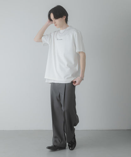 刺繡設計 雙面針織 短袖T恤（部分配色）