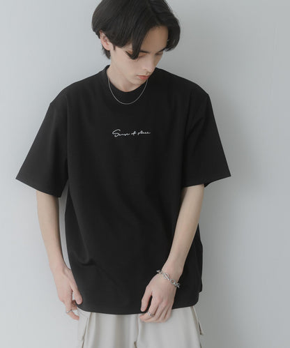 刺繡設計 雙面針織 短袖T恤（部分配色）