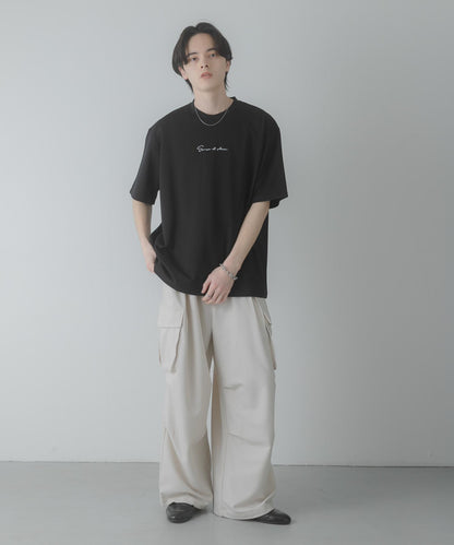 刺繡設計 雙面針織 短袖T恤（部分配色）