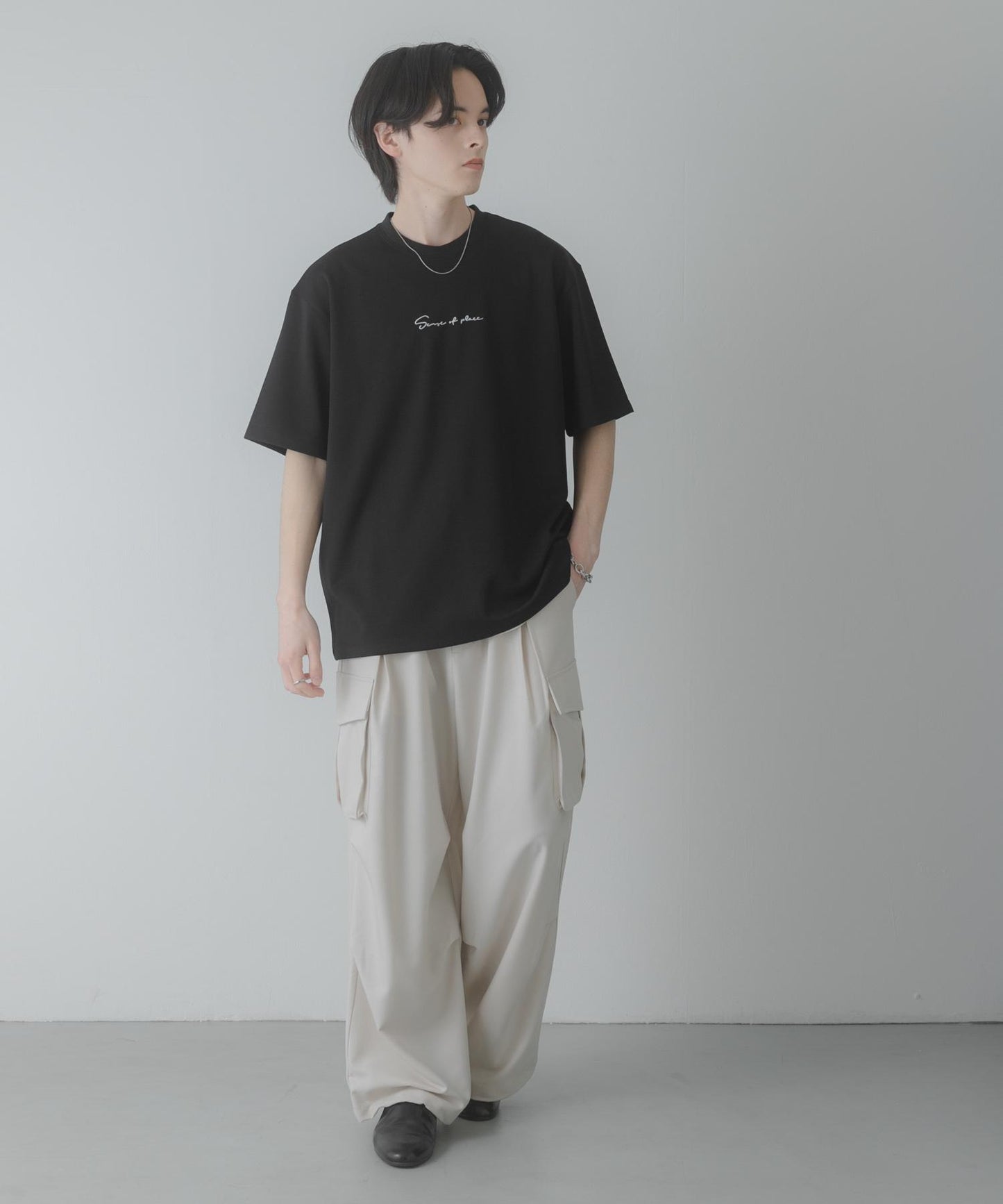 刺繡設計 雙面針織 短袖T恤（部分配色）