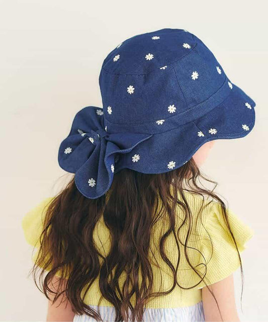 防曬 蝴蝶結波浪邊 防紫外線冰感 遮陽帽