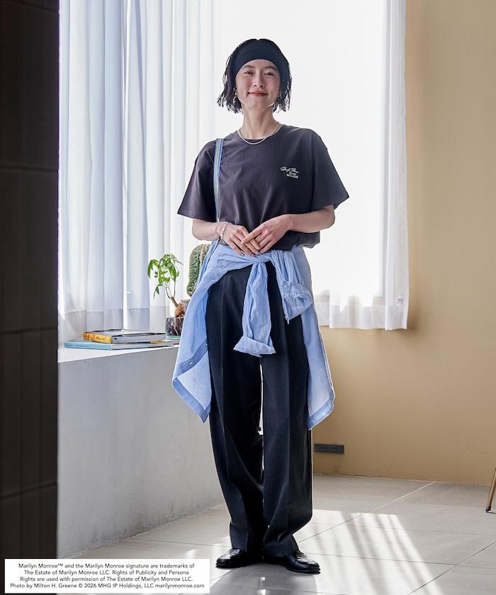 黑白 Marilyn・Monroe BURST SHOT 背部印花 短袖T恤