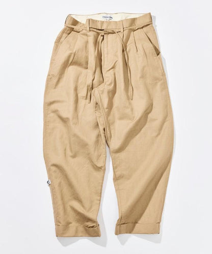 Cotton Linen 2 Tuck 斜紋褲