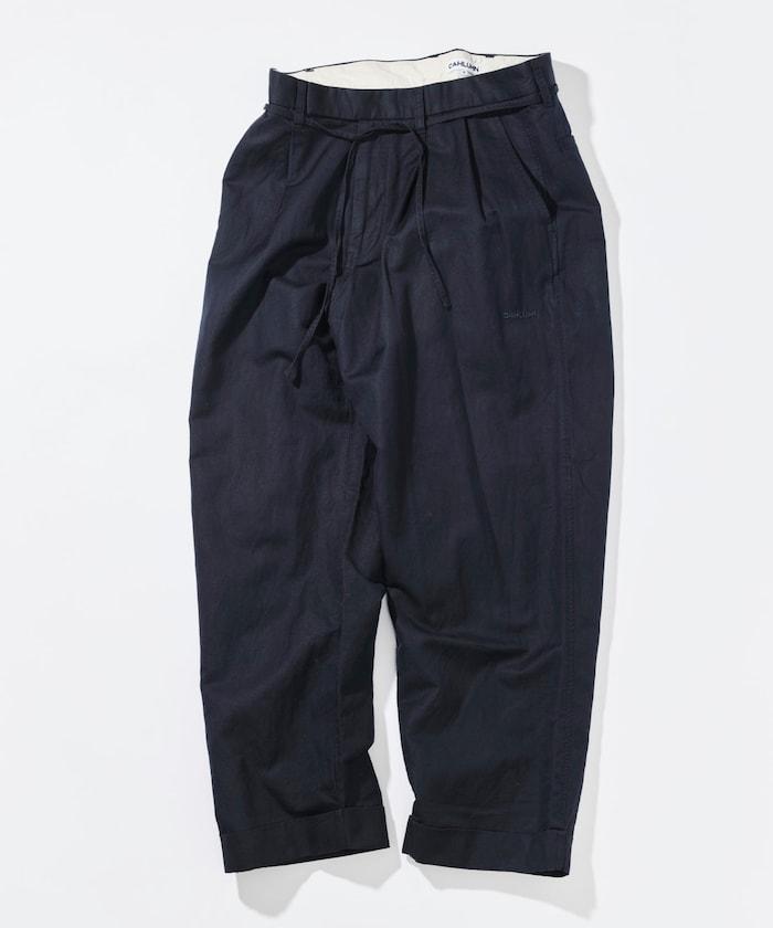 Cotton Linen 2 Tuck 斜紋褲