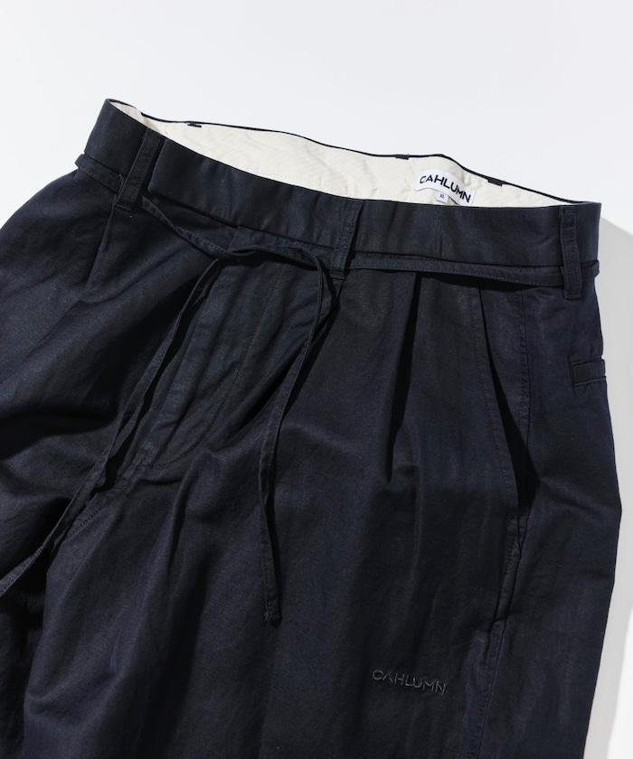 Cotton Linen 2 Tuck 斜紋褲