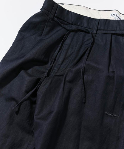 Cotton Linen 2 Tuck 斜紋褲