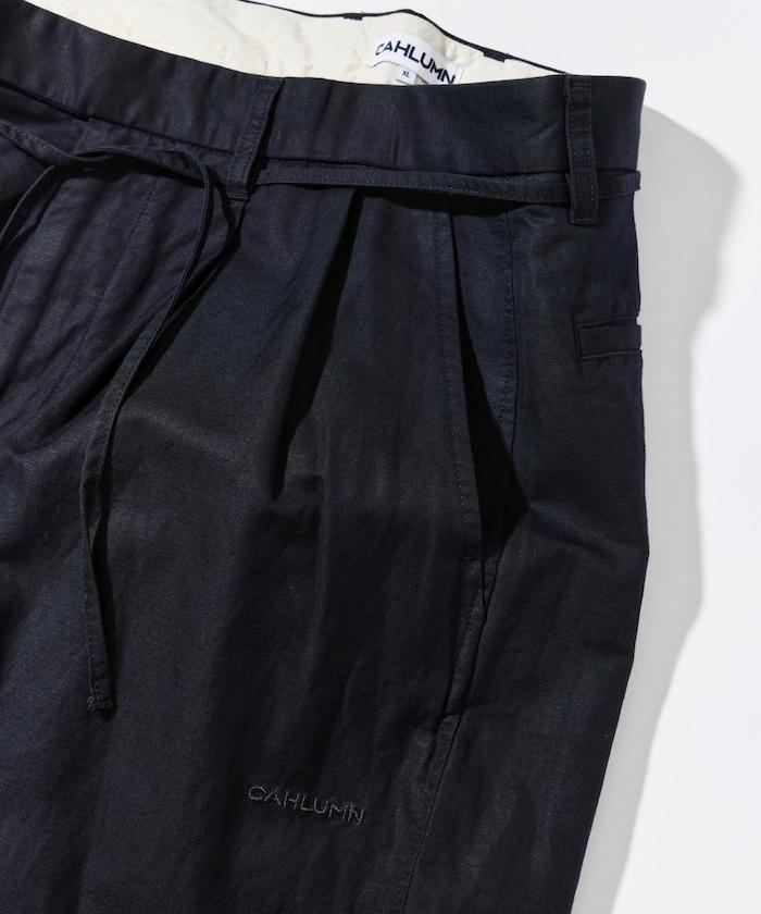 Cotton Linen 2 Tuck 斜紋褲