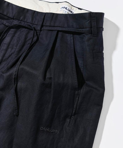 Cotton Linen 2 Tuck 斜紋褲