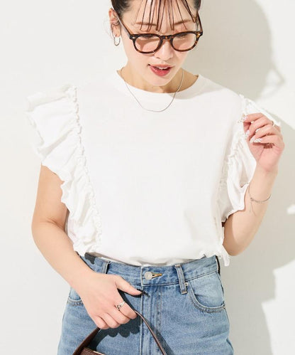 荷葉邊袖設計 T恤