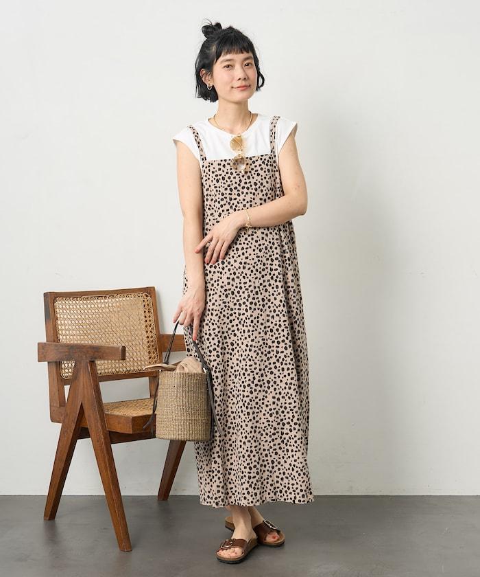 亞麻人造絲內搭套裝 吊帶連衣裙