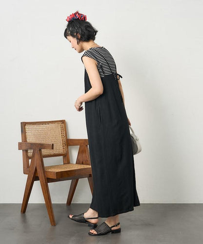 亞麻人造絲內搭套裝 吊帶連衣裙