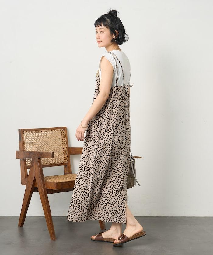 亞麻人造絲內搭套裝 吊帶連衣裙