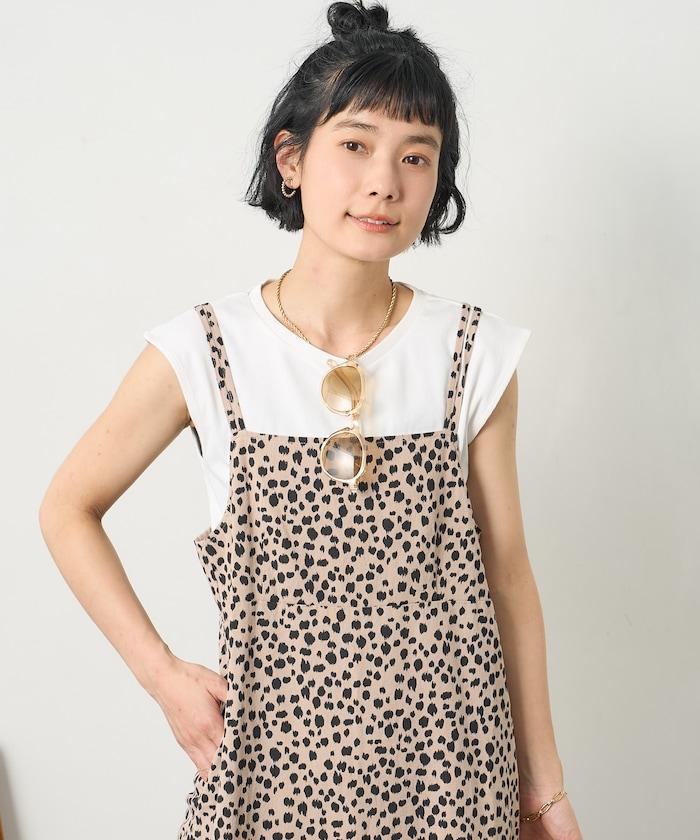 亞麻人造絲內搭套裝 吊帶連衣裙