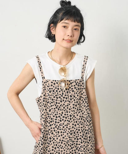 亞麻人造絲內搭套裝 吊帶連衣裙