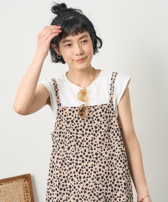 亞麻人造絲內搭套裝 吊帶連衣裙