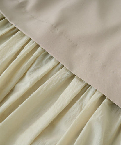RIVE DROITE 透紗拼接褶皺美人魚半身裙
