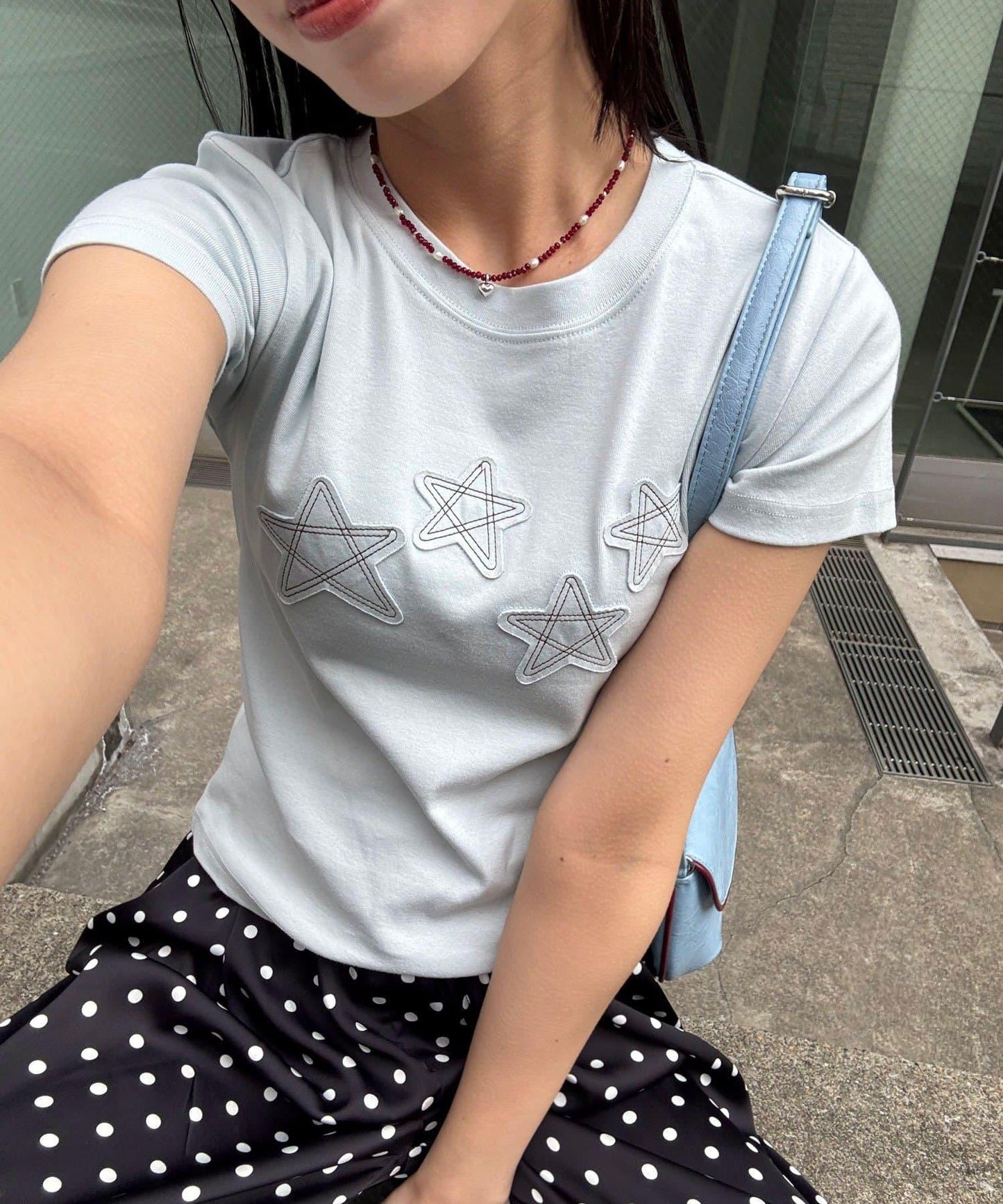 雙尺碼 星貼布 T恤
