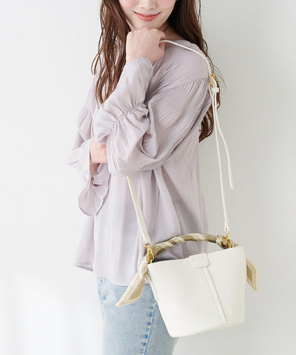 附絲巾裝飾 內含收納袋 包袋