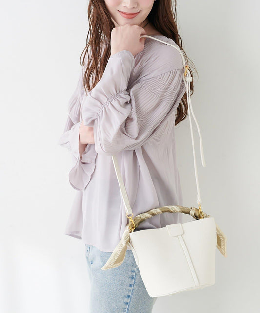 附絲巾裝飾 內含收納袋 包袋