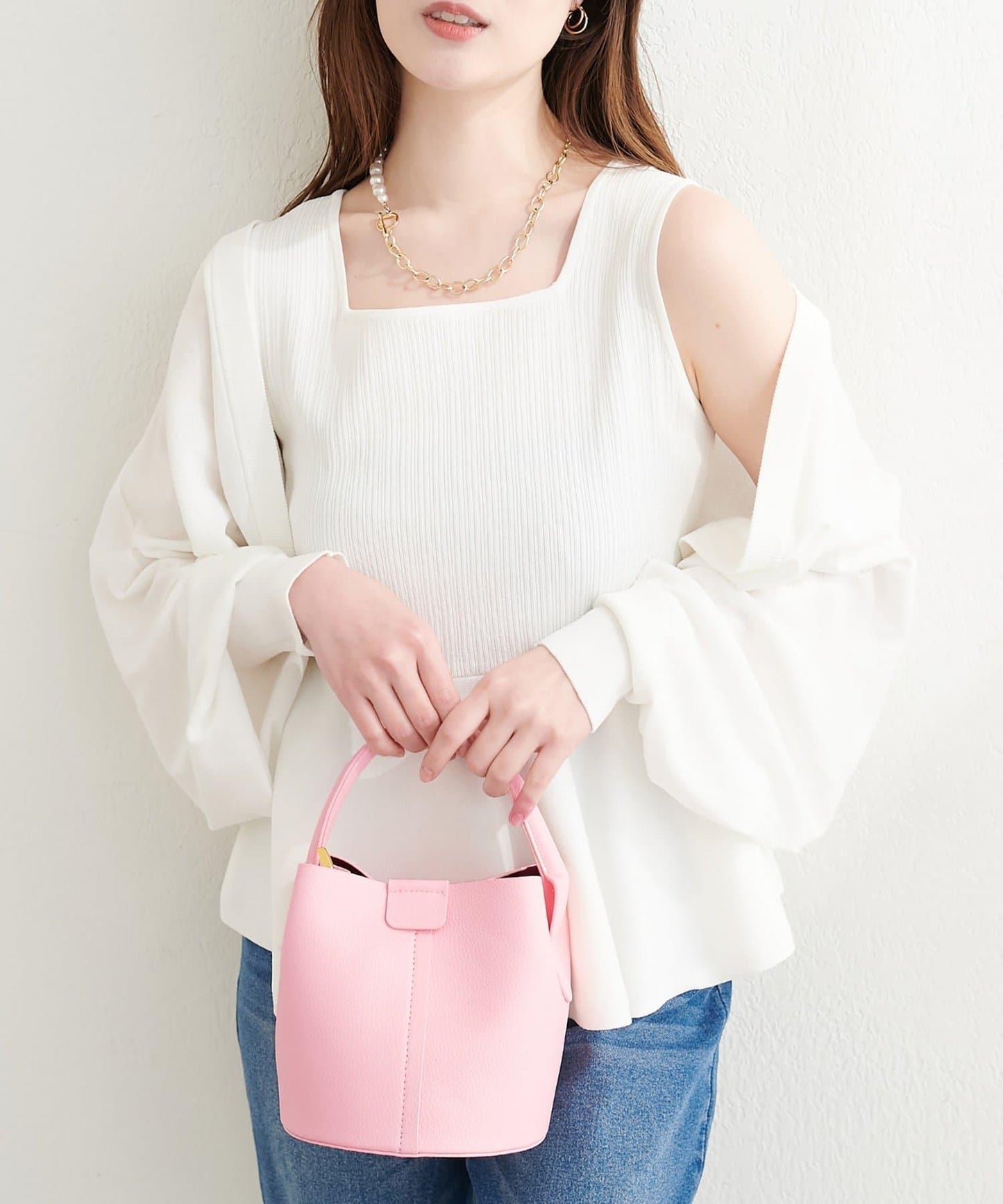 附絲巾裝飾 內含收納袋 包袋