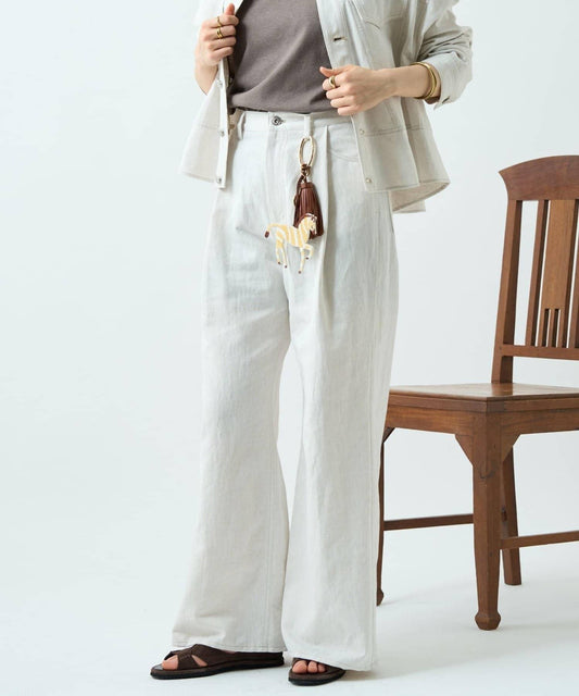 亞麻混紡牛仔褲