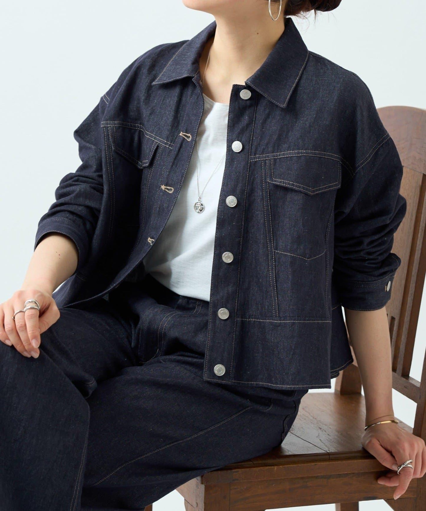 亞麻混紡牛仔面料 外套夾克（3/19 12:00 開始）