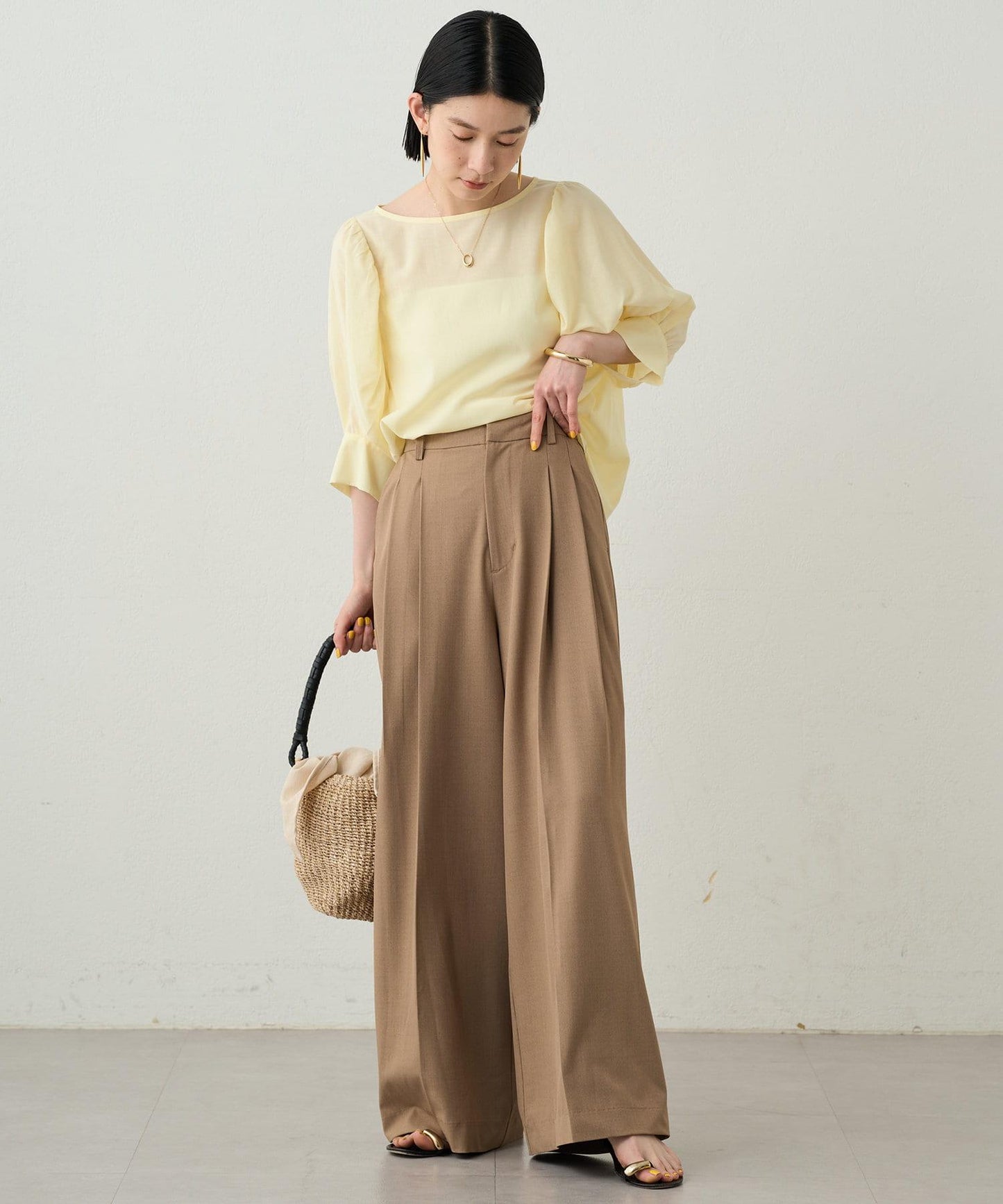 Loungedress 透感泡泡袖設計襯衫