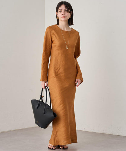 Loungedress 20th 亞麻斜裁連衣裙